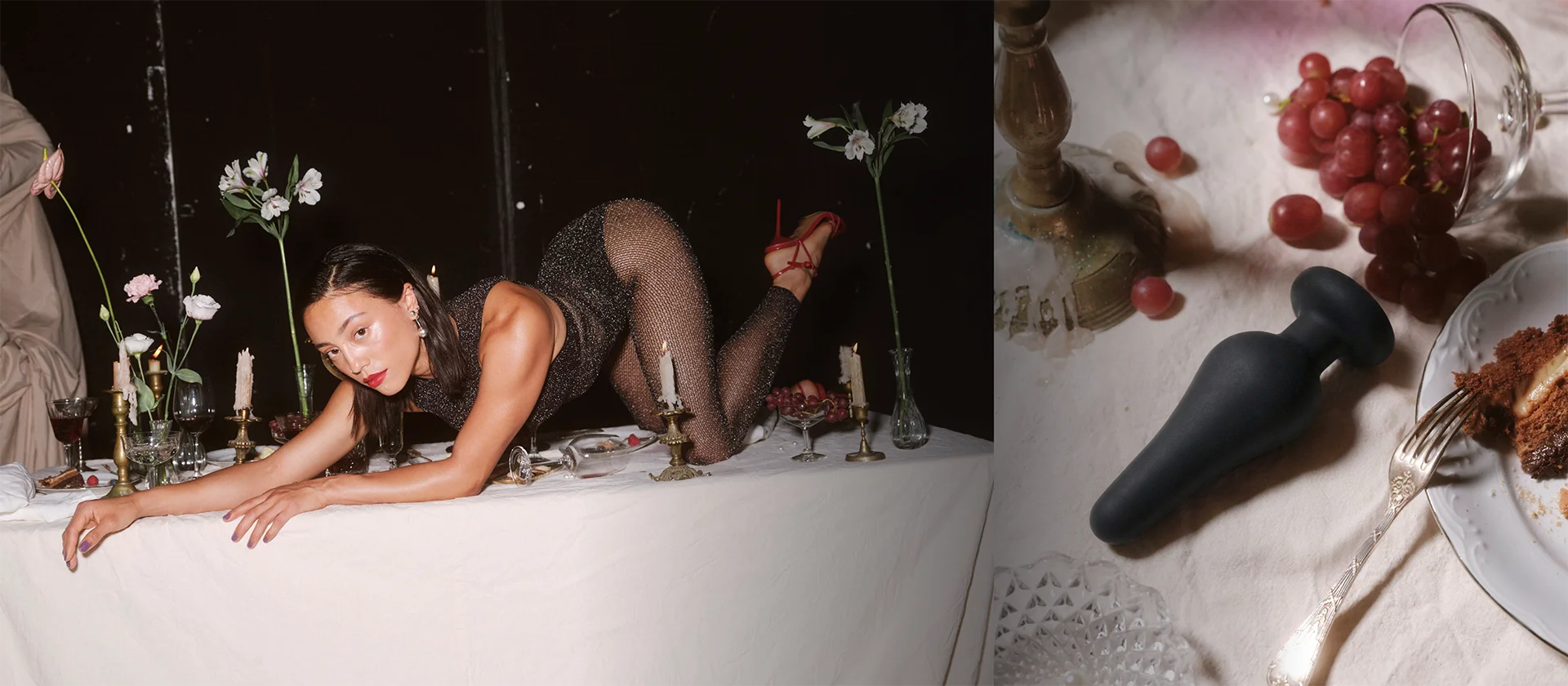 femeie cu rochie sexy si butt plug