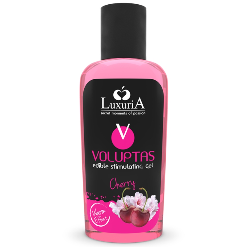 Gel de Masaj Comestibil, Intimateline Luxuria - Voluptas, Efect de Incalzire, Cirese 100 ML