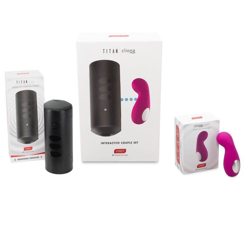 Set pentru Cupluri, Kiiroo - Titan si Cliona, Interactiv cu Control la Distanta, Lilac