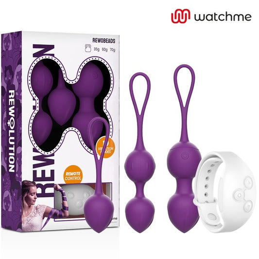 Bile Kegel cu Vibratii, REWOLUTION - Rewobeads cu Telecomanda WatchMe, Set 3 Piese