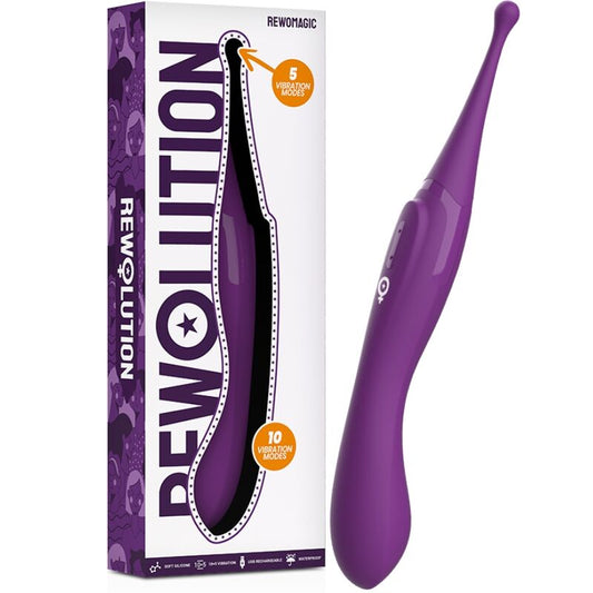 Stimulator Clitoris, REWOLUTION - Rewomagic, Reincarcabil, Silicon Medical, 10 Moduri Vibratie
