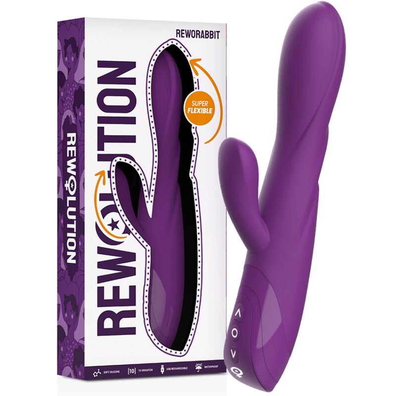Vibrator Rabbit, Rewolution - Reworabbit Flexible, Dual Action cu 2 Motoare, 21 x 3.3 x 3.3 CM