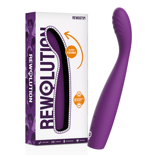 Vibrator Flexibil cu Intensitati Reglabile, REWOLUTION - Rewostim, Silicon Medical, IPX6, 19 cm