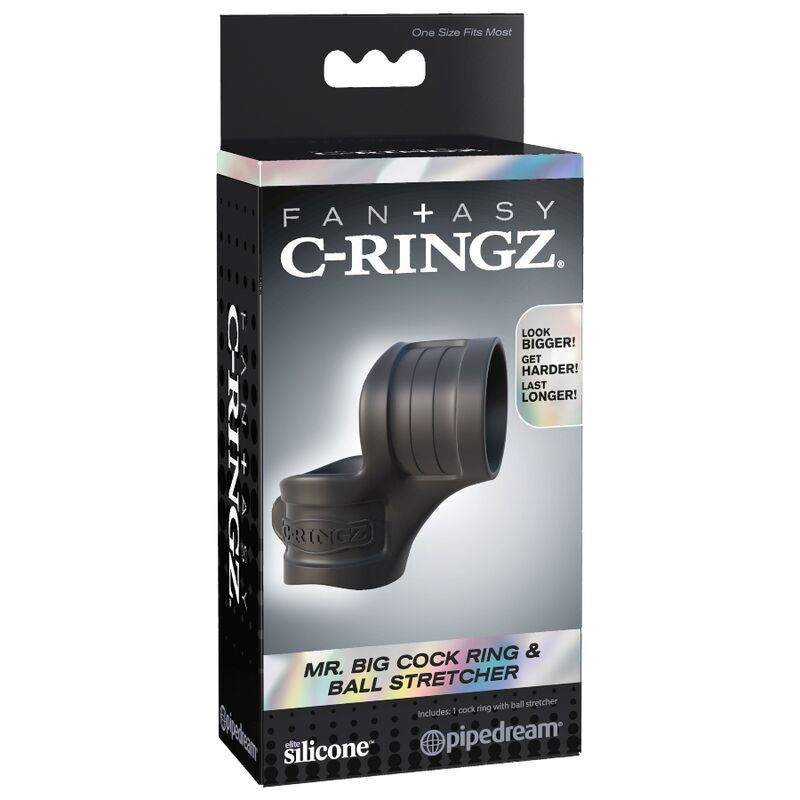 Inel pentru Penis si Testicule, Fantasy C-Ringz - Mr. Big Cock Ring & Ball Stretcher, Silicon Elite