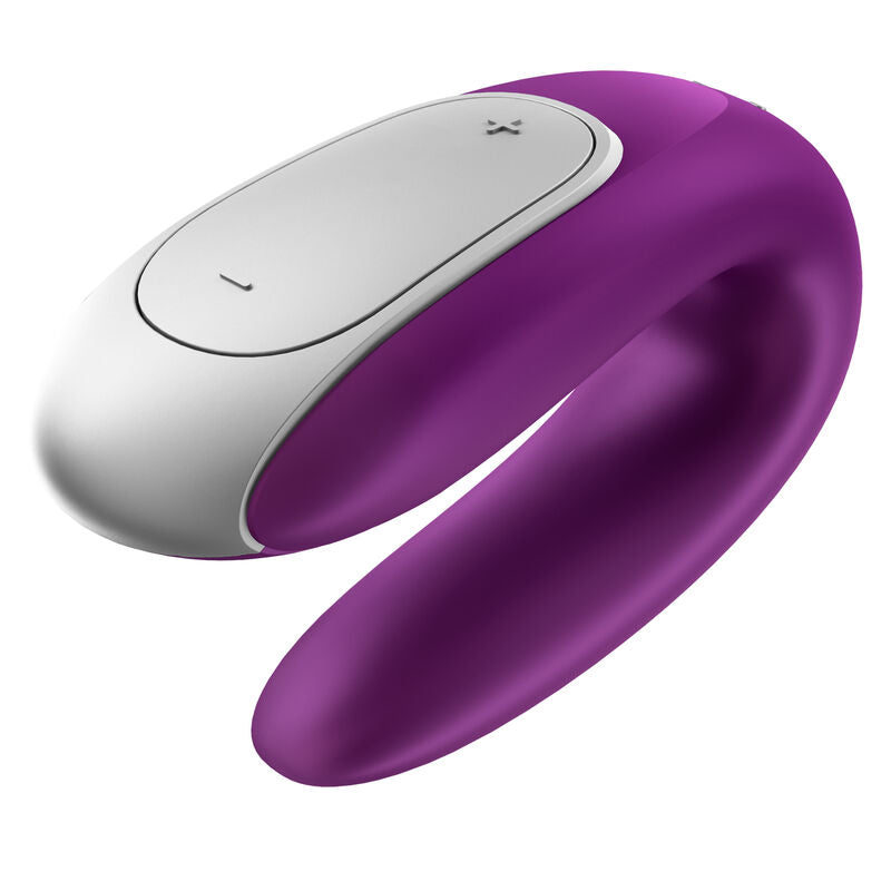 Vibrator pentru Cupluri, Satisfyer - Double Fun, Compatibil cu Aplicatia Satisfyer Connect, Mov