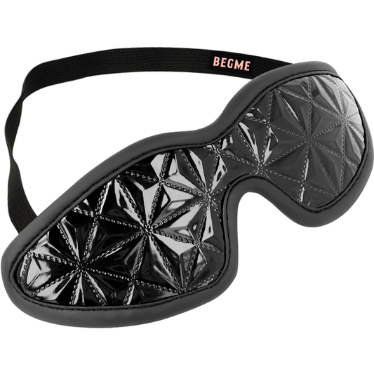 Masca pentru Ochi Premium, BEGME - Black Edition cu Captusala Neopren, Piele Vegana