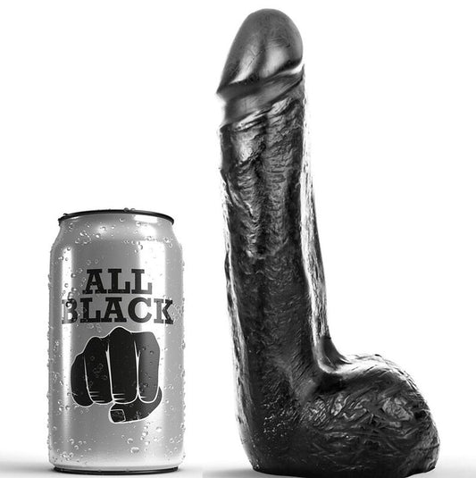Dildo Realist Anal, ALL BLACK - Moale, TPR, Negru, 20 cm