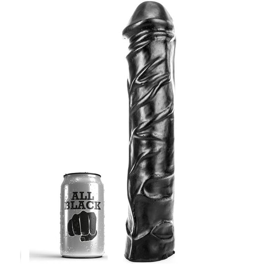 Dildo Gigant Fisting, ALL BLACK - Moale, TPR, Negru, 32 cm