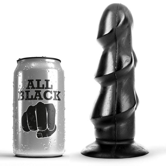 Dildo Triple Glande, ALL BLACK - Negru, 17 cm