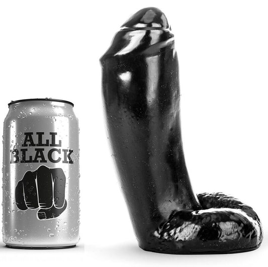 Dildo, All Black - Realistic, Rezistent la Apa, 18 CM