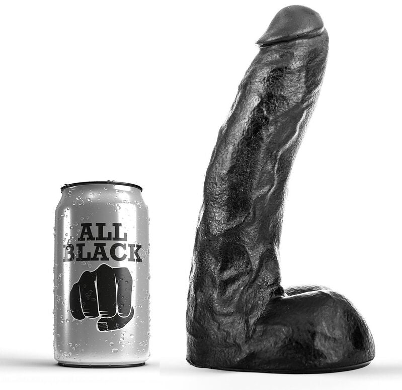 Dildo, All Black, Moale si Flexibil, 22 CM