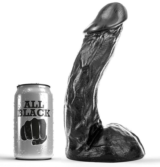Dildo, ALL BLACK - Moale si Flexibil, Negru, 23 cm