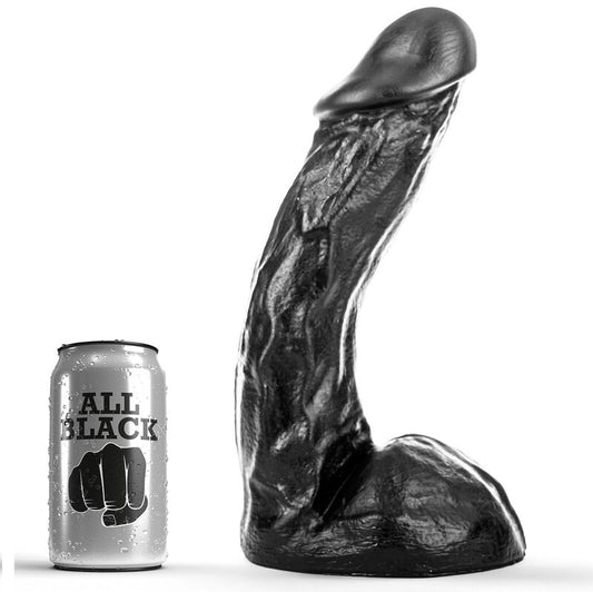 Dildo, All Black, Curbat pentru Punctul G, 28 CM