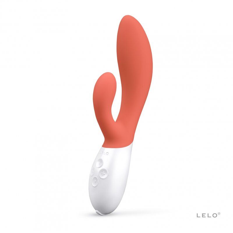 Vibrator Rabbit, Lelo - Ina 3, Stimulare Dubla Punct G si Clitoris, Luxury Coral