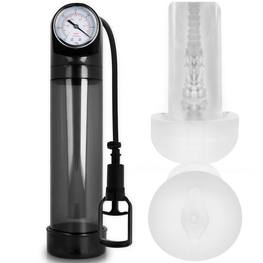 Pompa pentru Penis cu Masturbator, PUMP ADDICTED - RX9, Negru