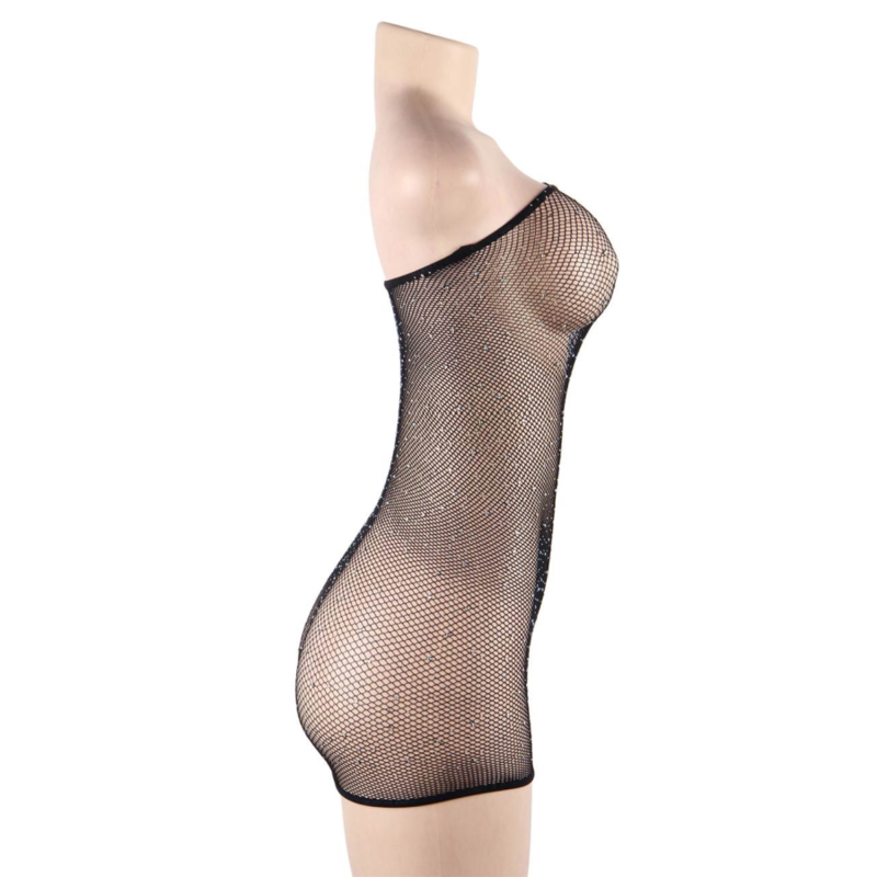 Rochie din Plasa, Queen Lingerie, cu Diamante, S-L