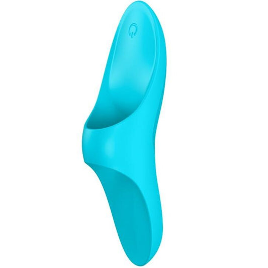 Vibrator Deget, SATISFYER - Teaser, 12 Programe, Silicon Medical, Albastru Deschis