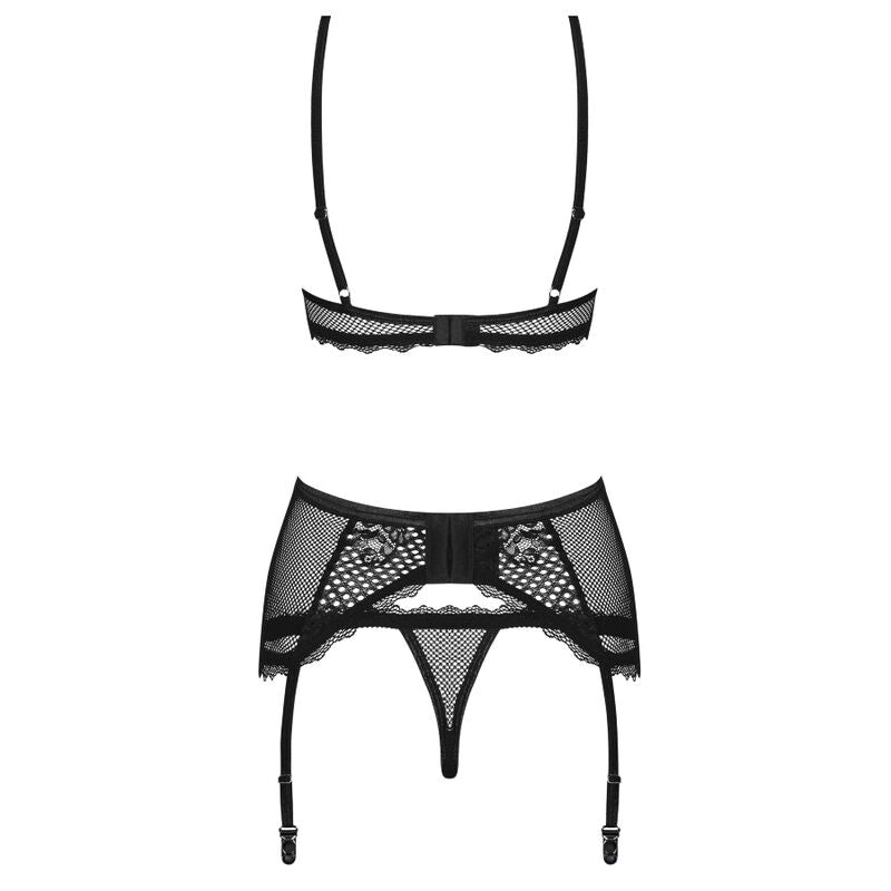 Set Trei Piese, Obsessive - Basitta, Sireturi Tip Corset, S/M Negru