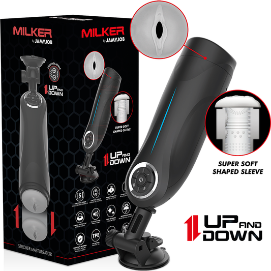 Masturbator Telescopic, JAMYJOB - Milker Stroker Sus-Jos, 5 Moduri, TPR