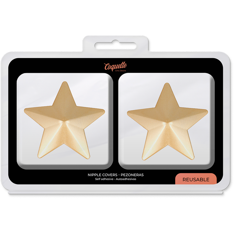 Acoperitoare pentru Sfarcuri, Coquette - Chic Desire, Autoadezive, Stele Aurii
