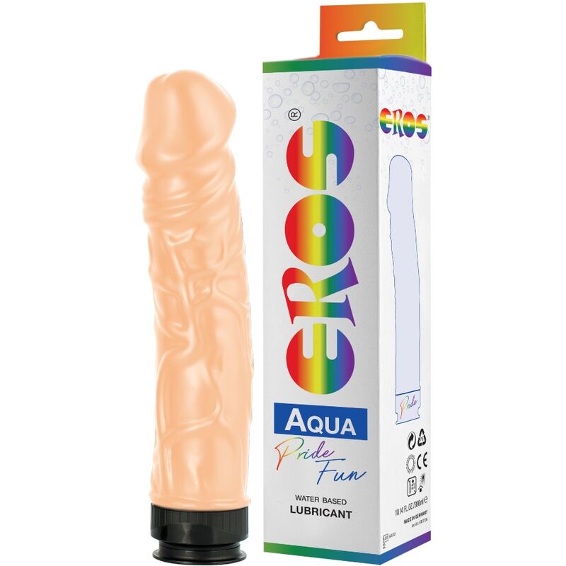Dildo, Eros - Aquaglide LGBT Pride, Jucarie 2 in 1, 23.5 CM
