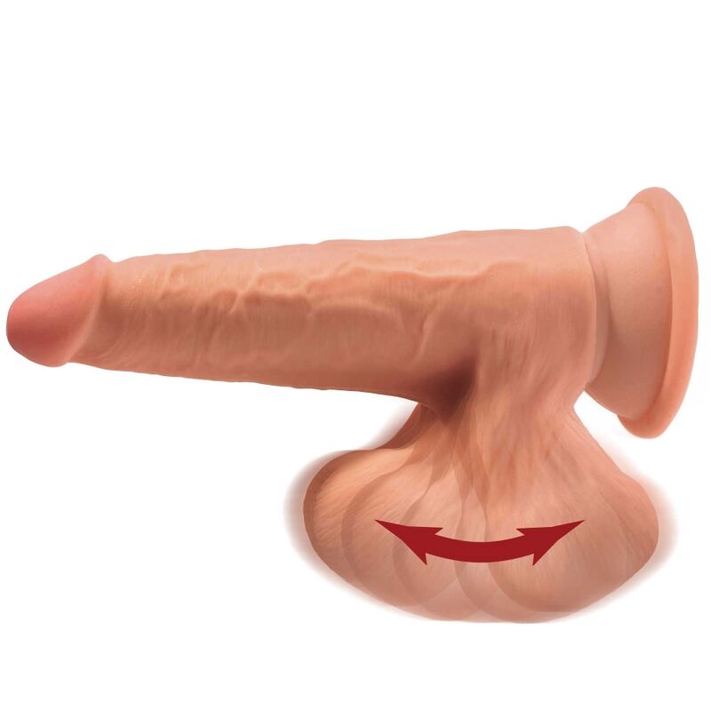 Dildo, King Cock - Plus 3D, Bile Realiste in Miscare, 15.2 CM