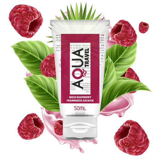 Lubrifiant pe Baza de Apa cu Aroma, AQUA TRAVEL - Zmeura Salbatica, 50 ml