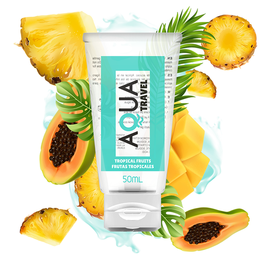 Lubrifiant pe Baza de Apa cu Aroma, AQUA TRAVEL - Fructe Tropicale, 50 ml