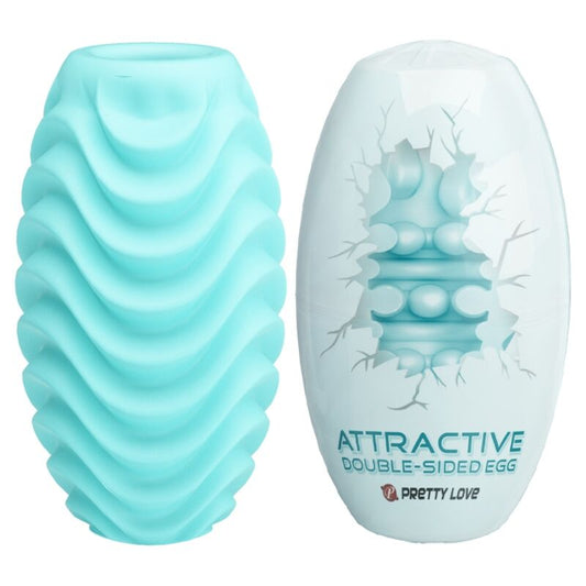 Masturbator Ou Dublu, PRETTY LOVE - Turquoise, Texturi Reversibile, TPR