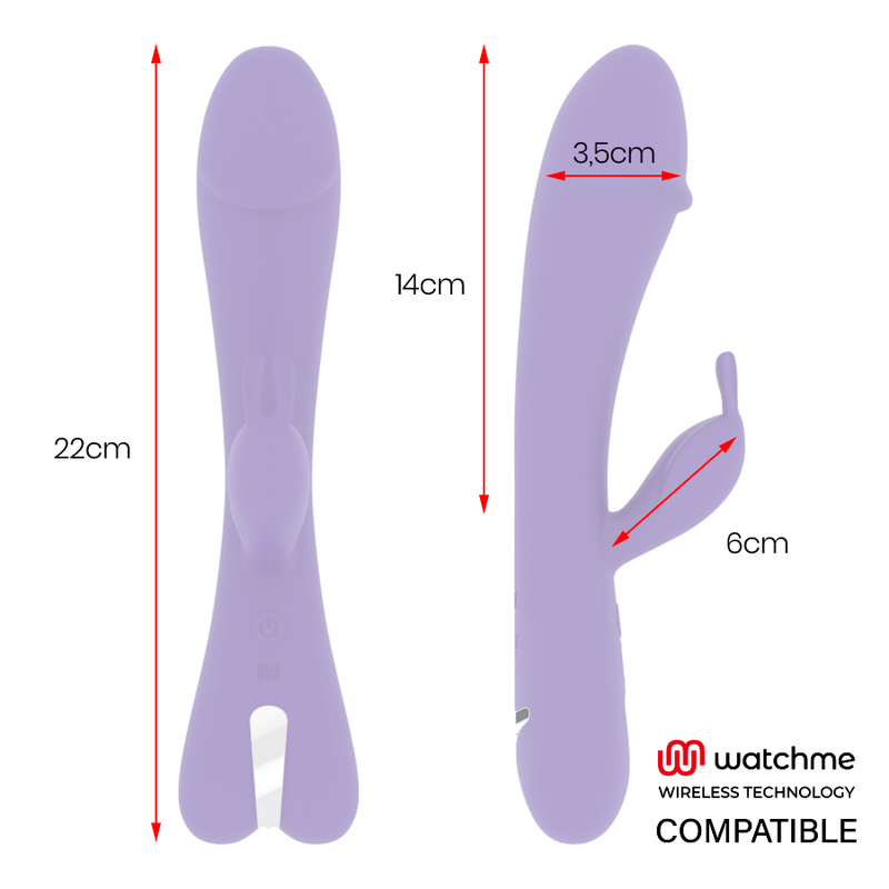 Vibrator Rabbit, Mr Boss - Aitor, Compatibil cu Tehnologia Wireless Watchme, Lila