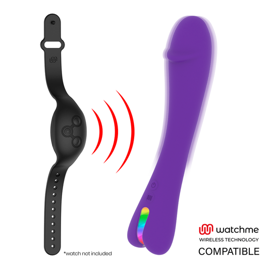 Vibrator cu Telecomanda, MR BOSS - Enzo + Watchme, 10 Vibratii, Silicon, Mov, 22 cm