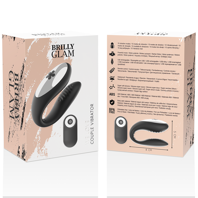 Vibrator, Brilly Glam - We Love For Partners, cu Telecomanda, Negru