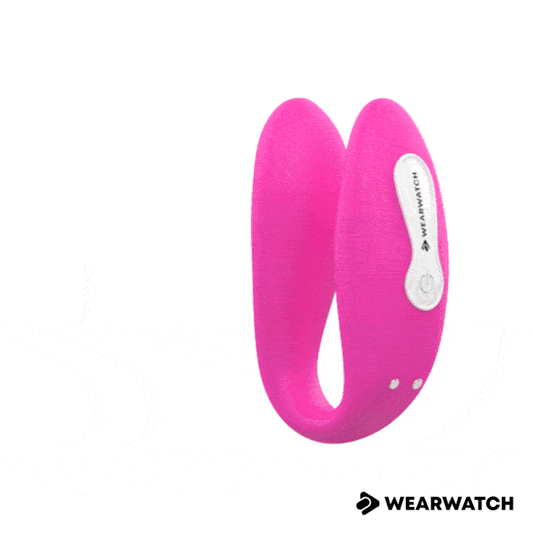 Vibrator Dual pentru Cupluri, WEARWATCH - Tehnologie Watchme, Silicon Medical, Fucsia/Seawater, 7 Moduri