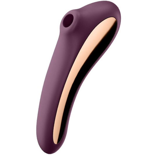 Vibrator cu Puls de Aer Dual, SATISFYER - Dual Kiss, 11 Intensitati, Rosu Vin