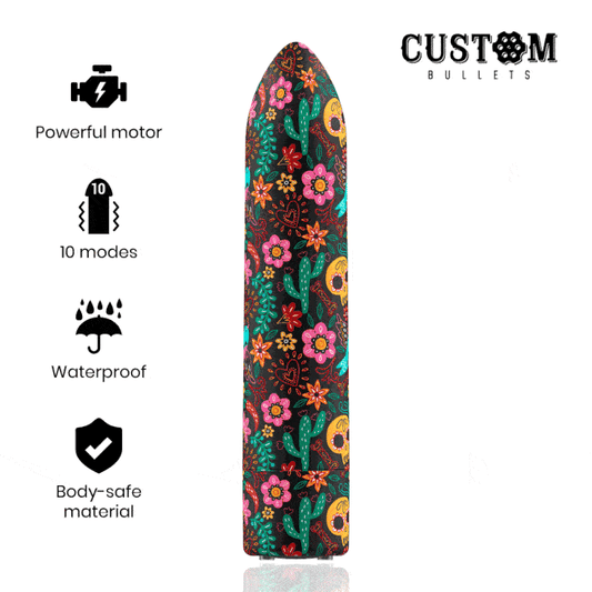 Glont Vibrator Reincarcabil, CUSTOM BULLETS - Skull Magnetic, 10 Intensitati