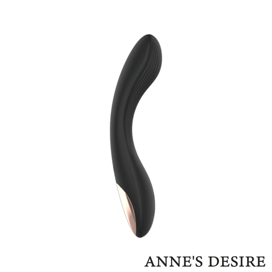 Vibrator Curbat cu Telecomanda, ANNE'S DESIRE - Curve, Tehnologie WATCHME, Negru/Auriu, 20 cm