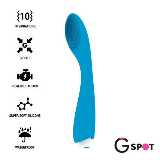Vibrator pentru Punctul G, G-SPOT - Gylbert, Turcoaz, 20 cm