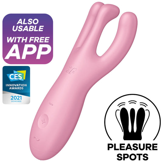 Vibrator Contact, SATISFYER - Threesome 4, cu Aplicatie, 12 Programe