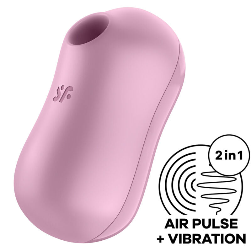 Stimulator cu Aer si Vibrator, Satisfyer - Cotton Candy, Impulsuri de Aer si Vibratii, Lilac
