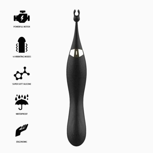 Stimulator clitoral interschimbabil si vibrator pentru punctul G cu pulsatii, Ibiza