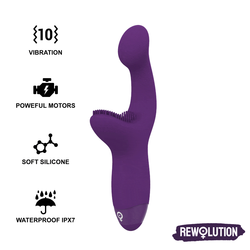 Vibrator Dual, Rewolution - Rewokiss, Stimulare A-Spot si Clitorisa, 18.5 x 7.5 x 4.0 CM