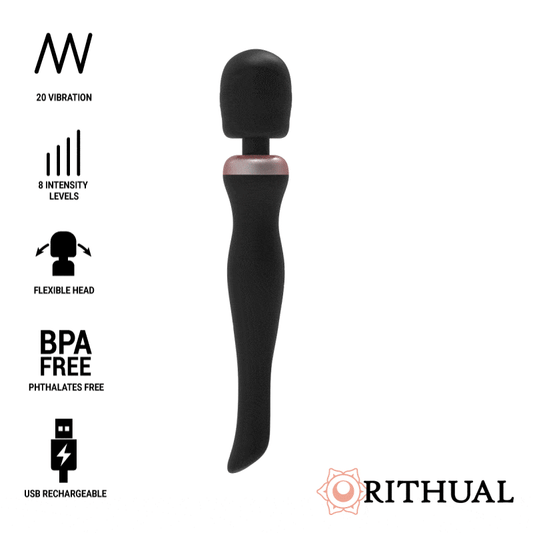 Masator Wand Reincarcabil, RITHUAL - Akasha 2.0, Silicon Medical, Negru