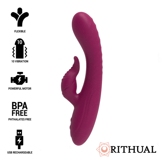 Vibrator Anal Dublu, RITHUAL - Anusara cu 2 Motoare Reincarcabile 2.0, Negru