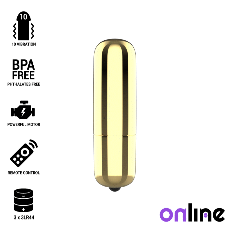 Vibrator Bullet, Online - Mini Bullet Vibe, 10 Moduri de Vibratie, Golden