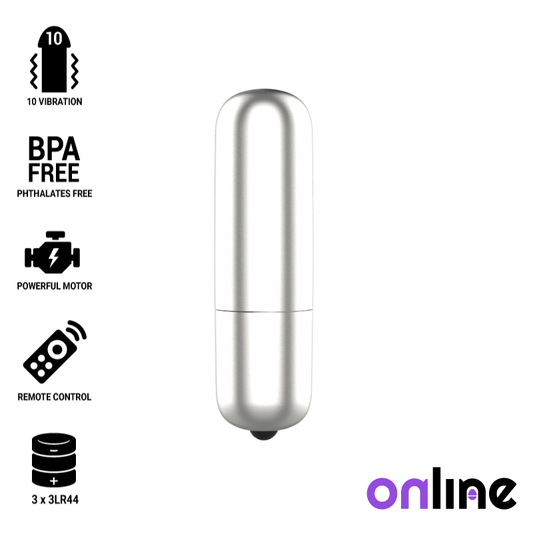 Mini Vibrator Bullet, ONLINE - Moale la Atingere, Motor Puternic, Argintiu, 6,2 cm