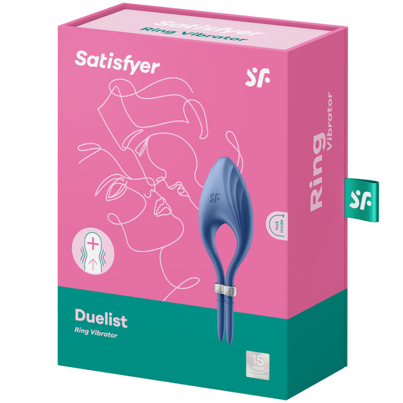 Inel Vibrator, Satisfyer - Duelist, Ajustabil, Albastru