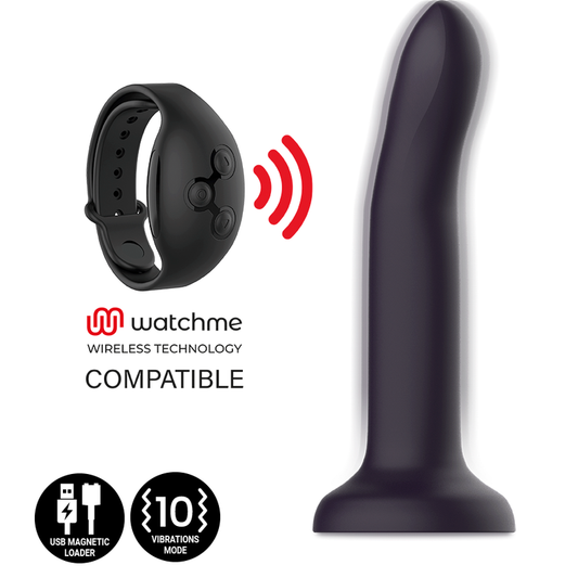 Dildo cu Vibratii, MYTHOLOGY - Duman Mystic Schimba Culoarea cu Temperatura, Compatibil Watchme, Marime M, 17 cm