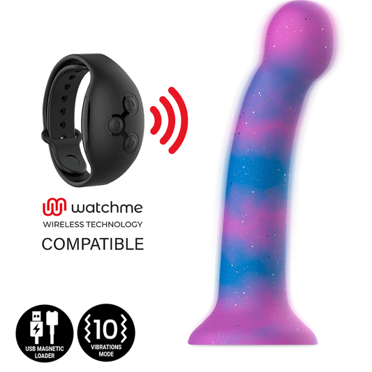 Dildo Fantasy cu Vibratii, MYTHOLOGY - Dion Galactic, Compatible Watchme, Marime S, Galaxy, 15 cm