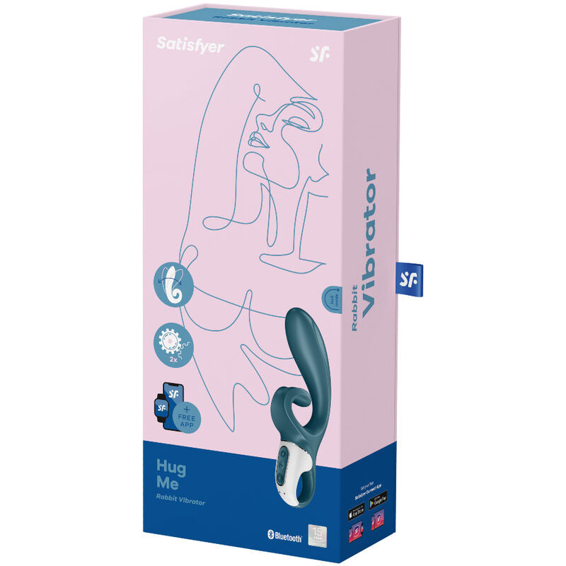 Vibrator Rabbit, Satisfyer - Hug Me App, Control prin Aplicatie, Roz