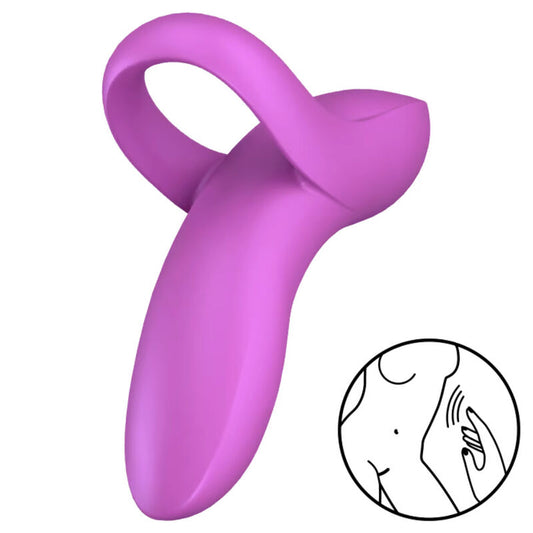 Vibrator pentru Deget, SATISFYER - Bold Lover, 12 Programe, Alb